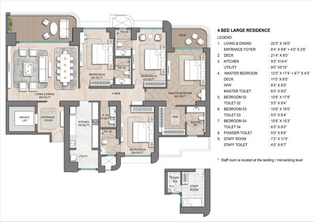 4 BHK Large Floor Plan